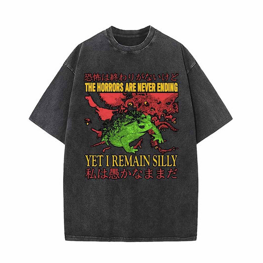 The Horrors Are Never Ending Frog Print T-shirt