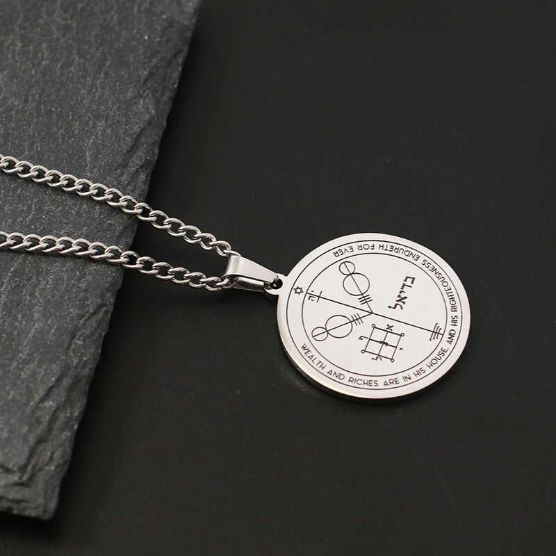The Key of Solomon Pentacle of Jupiter Stainless Steel Necklace