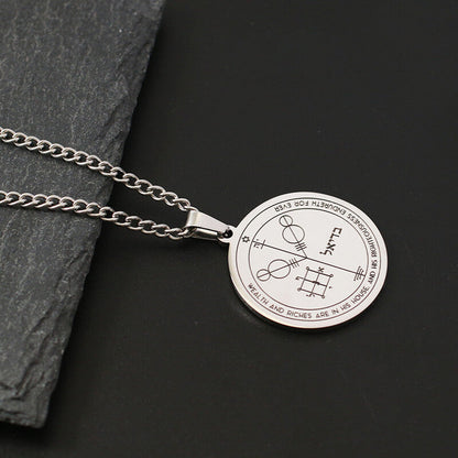 The Key of Solomon Pentacle of Jupiter Stainless Steel Necklace