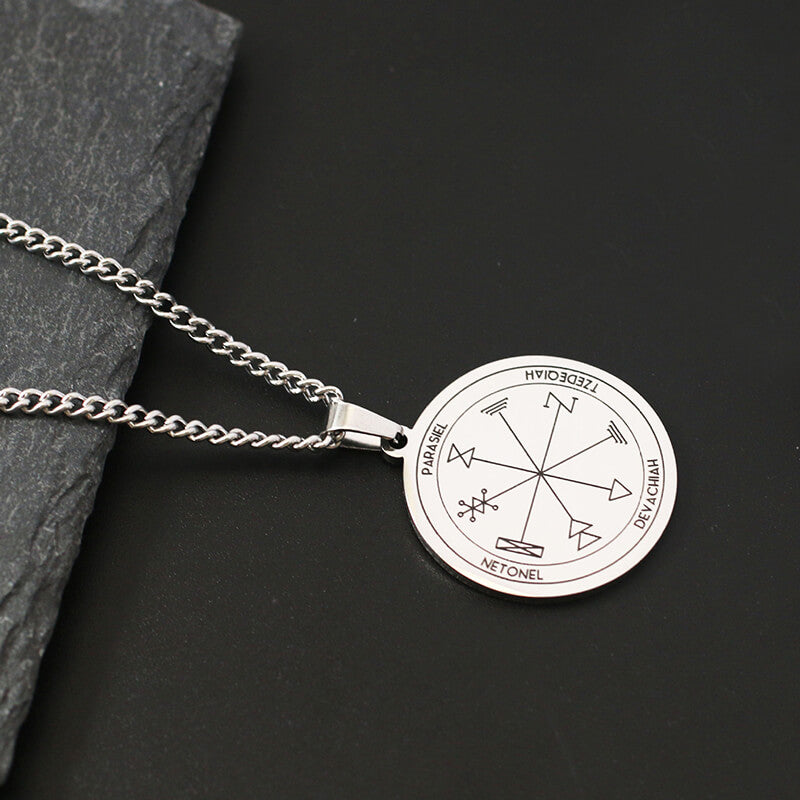 The Key of Solomon Pentacle of Jupiter Stainless Steel Necklace
