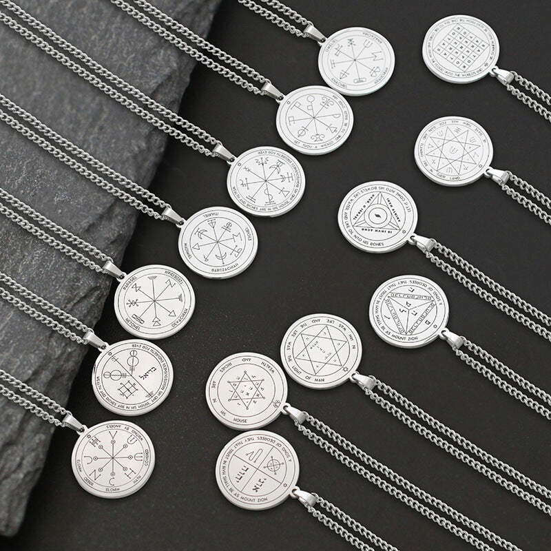 The Key of Solomon Pentacle of Jupiter Stainless Steel Necklace