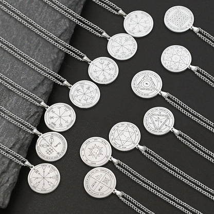 The Key of Solomon Pentacle of Jupiter Stainless Steel Necklace