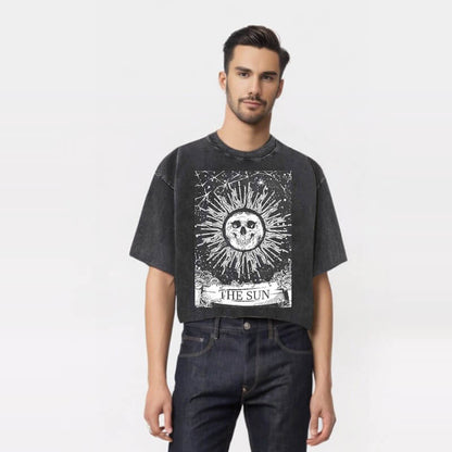 The Sun Print Gothic Skull T-shirt