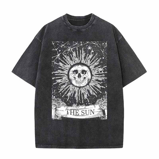 The Sun Print Gothic Skull T-shirt