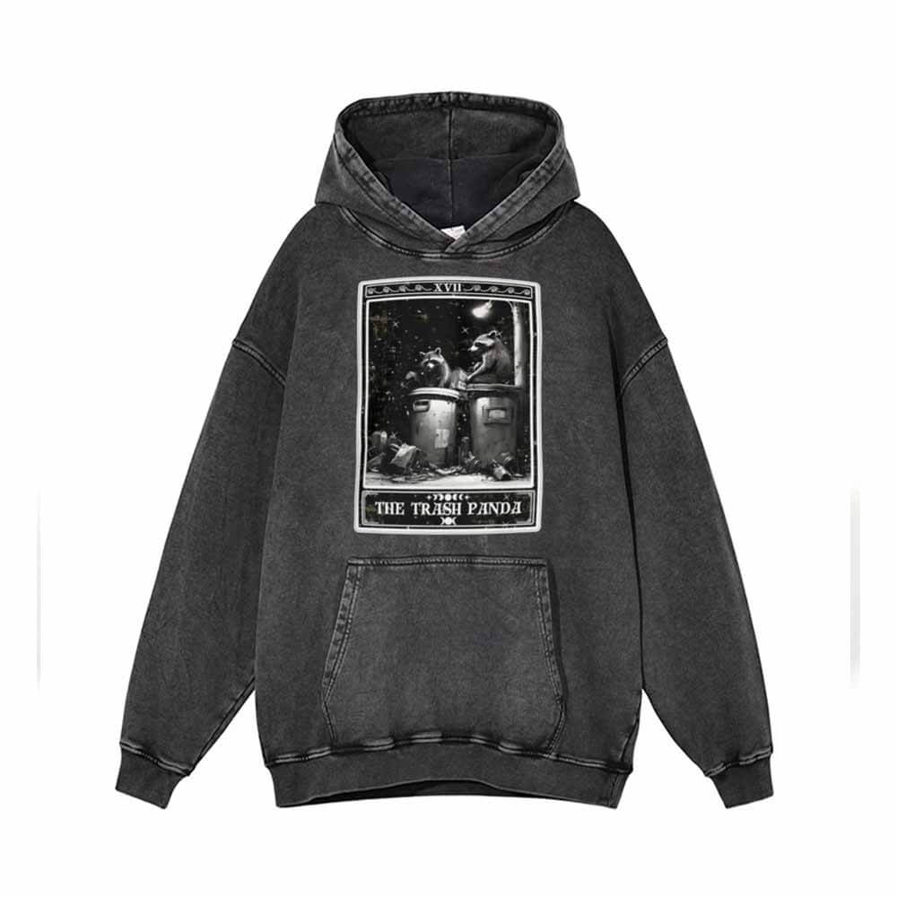 The Trash Panda Tarot Card Vintage Washed Hoodie