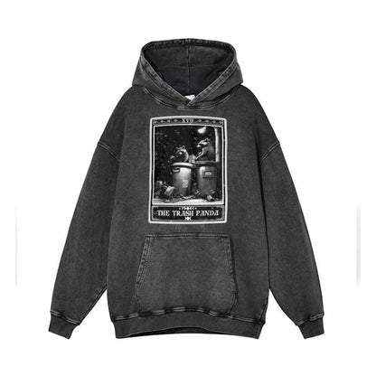 The Trash Panda Tarot Card Vintage Washed Hoodie