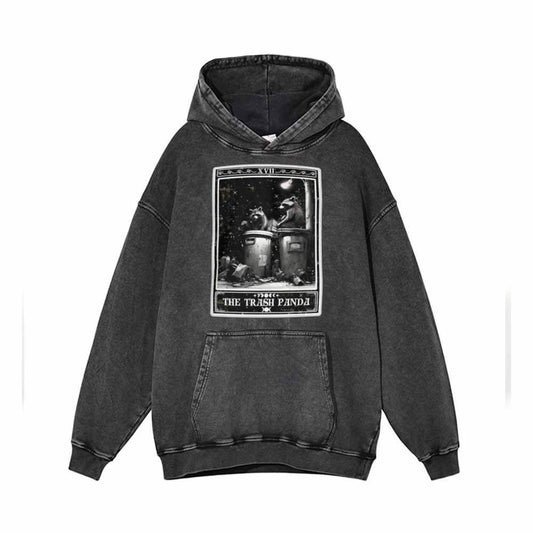 The Trash Panda Tarot Card Vintage Washed Hoodie