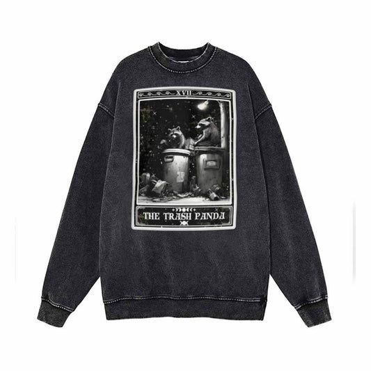 The Trash Panda Tarot Card Vintage Washed Sweatshirt