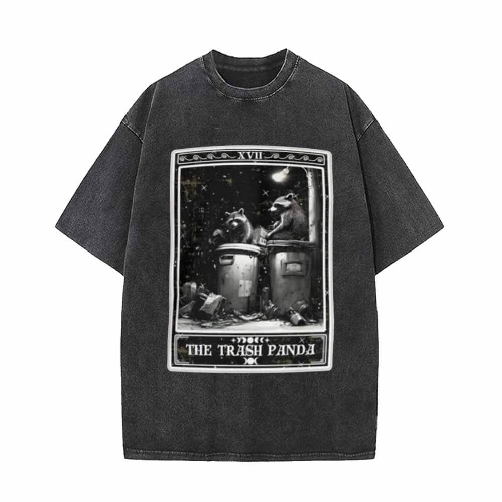 The Trash Panda Tarot Card Vintage Washed T-shirt