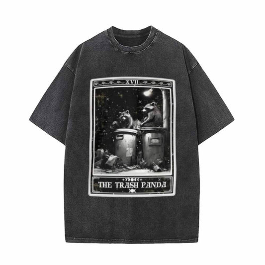 The Trash Panda Tarot Card Vintage Washed T-shirt