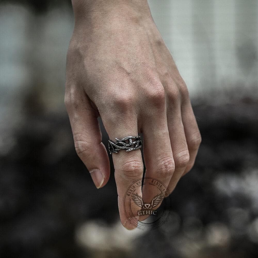 Thistles and Thorns Stainless Steel Ring