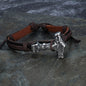 Thor’s Hammer Stainless Steel Leather Viking Bracelet