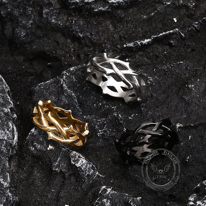 Thorn Vine Braided Stainless Steel Ring