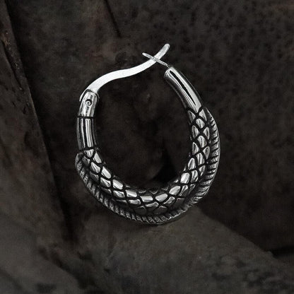 Thorns and Python Stainless Steel Hoop Earrings