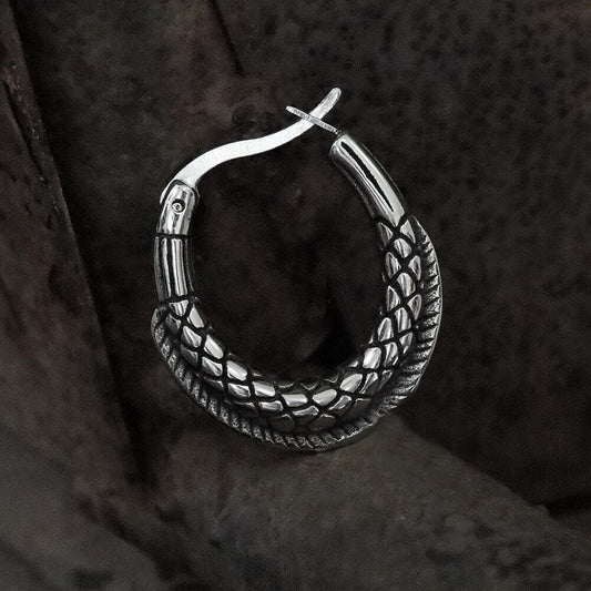 Thorns and Python Stainless Steel Hoop Earrings
