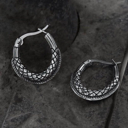 Thorns and Python Stainless Steel Hoop Earrings