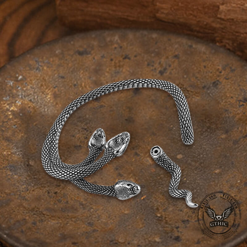 Three-Headed Snake Stainless Steel Ear Cuff Earrings