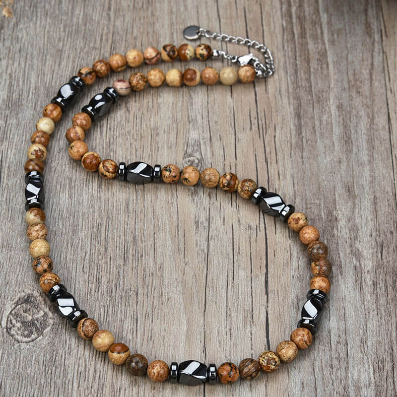 Tiger’s Eye Stainless Steel Gallstone Necklace