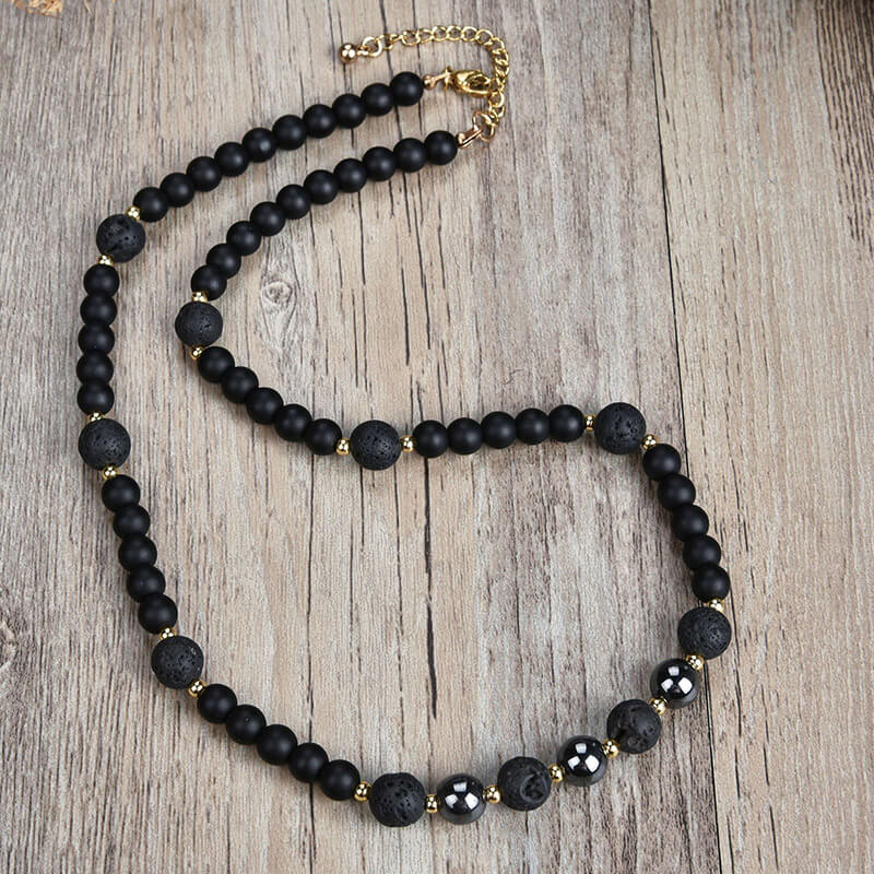 Tiger’s Eye Stainless Steel Gallstone Necklace