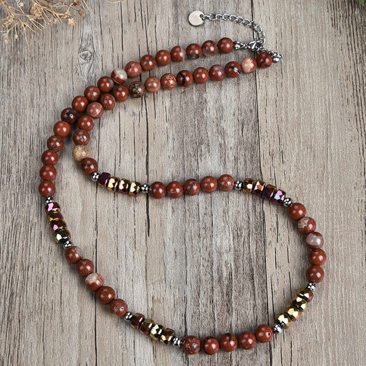 Tiger’s Eye Stainless Steel Gallstone Necklace