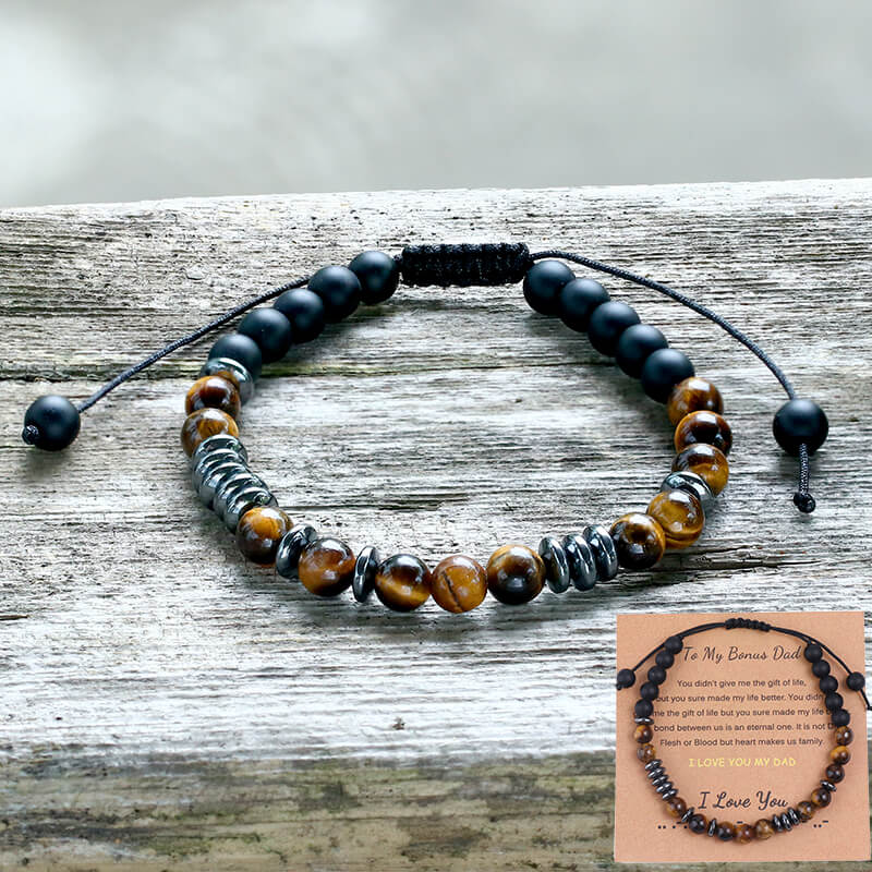 To My Bonus Dad I Love You Morse Code Bracelet