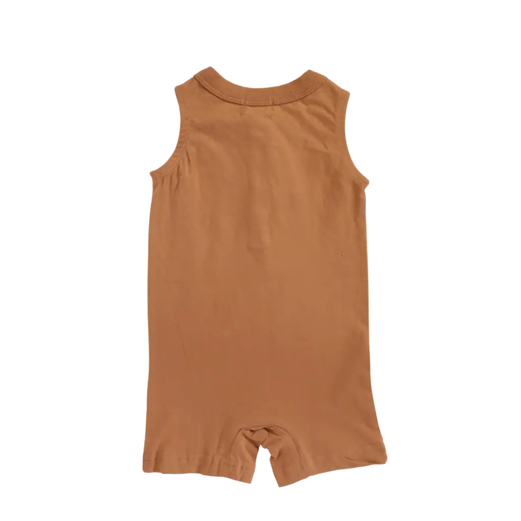 Henley Shorty Romper in Soft Organic Cotton