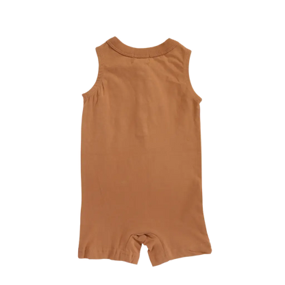 Henley Shorty Romper in Soft Organic Cotton