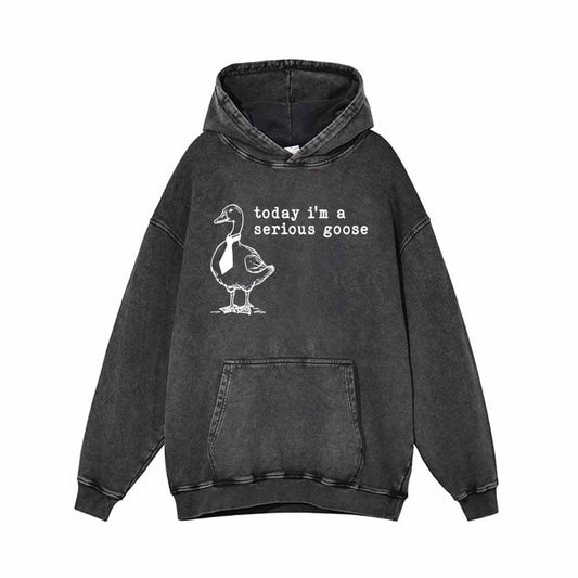 Today I’m A Serious Goose Vintage Washed Hoodie
