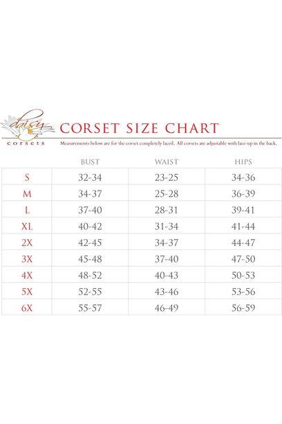 Top Drawer 2 PC Steel Boned Dark Red Velvet Plunge Corset & Skirt Set