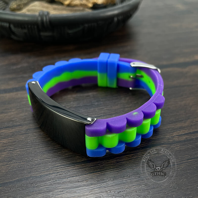 Tri-Color Silicone Adjustable Bracelet