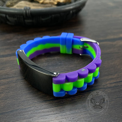 Tri-Color Silicone Adjustable Bracelet