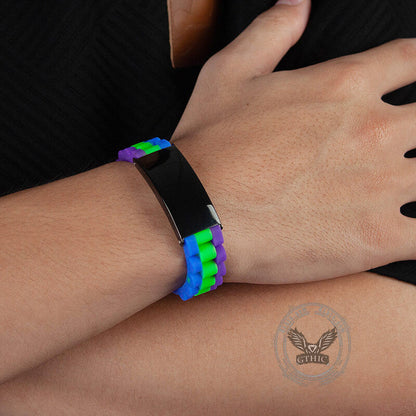 Tri-Color Silicone Adjustable Bracelet