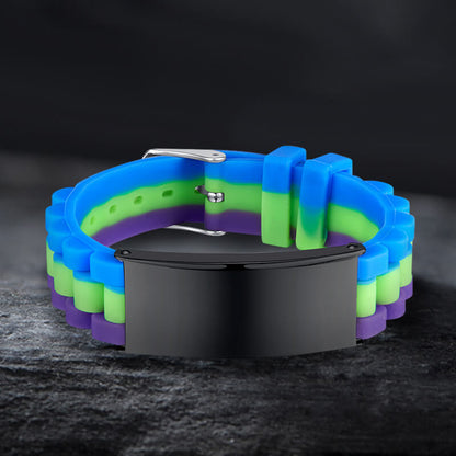 Tri-Color Silicone Adjustable Bracelet