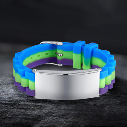 Tri-Color Silicone Adjustable Bracelet