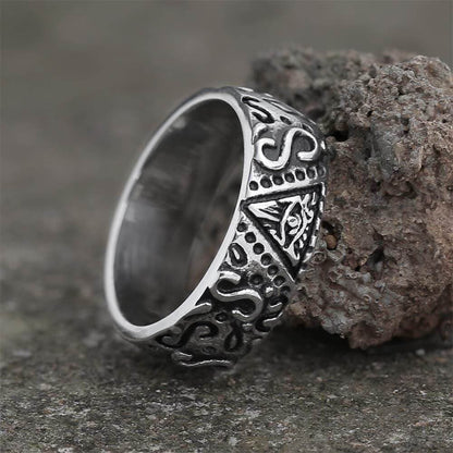 Triangle Eye of Providence Stainless Steel Masonic Ring