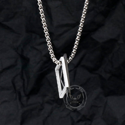 Triangle Geometric Viking Runes Stainless Steel Pendant
