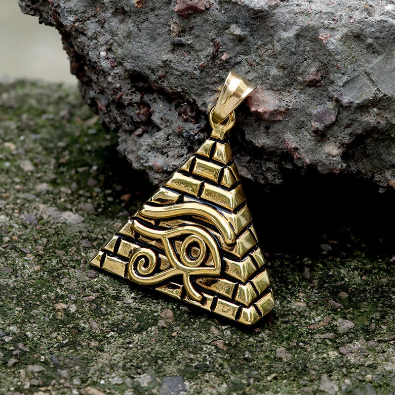 Triangle Pyramid Eye of Ra Stainless Steel Pendant
