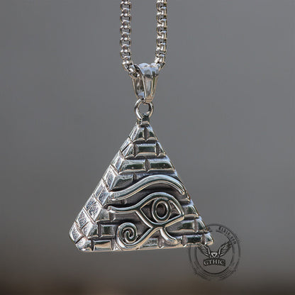 Triangle Pyramid Eye of Ra Stainless Steel Pendant