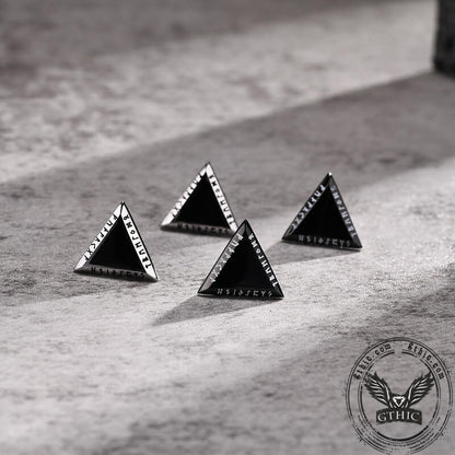 Triangular Viking Rune Stainless Steel Stud Earrings