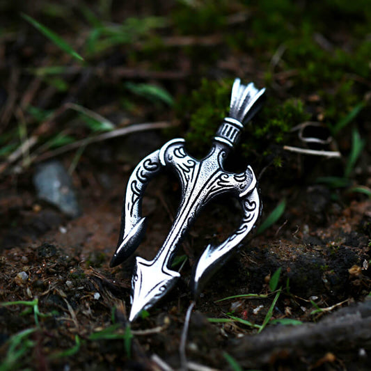 Trident Stainless Steel Marine Pendant