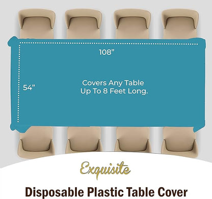 Turquoise Plastic Table Covers | 6 Pack