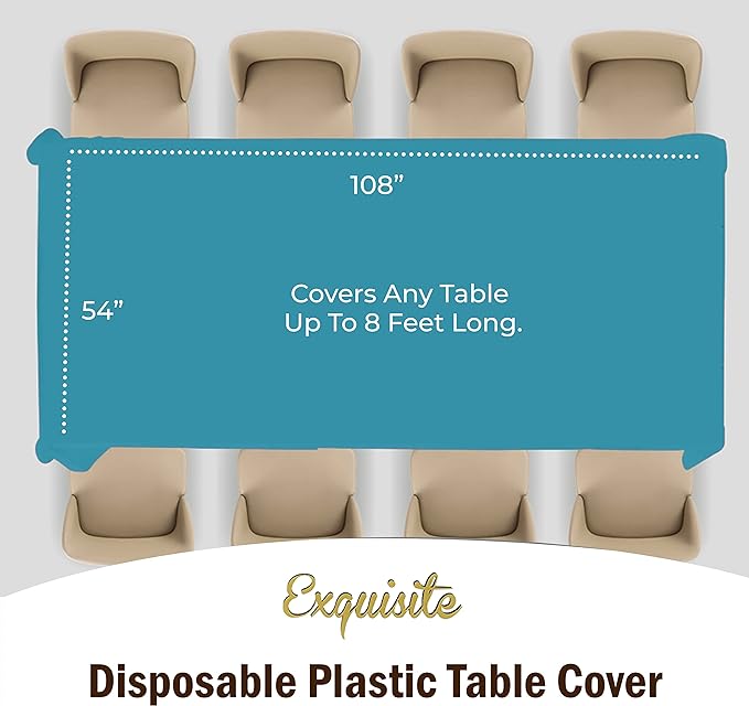 Turquoise Plastic Table Cover