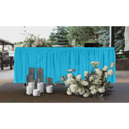 Turquoise Plastic Table Skirt | 6 Pack