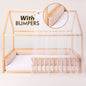 Twin Size Montessori House Bed for Kids with Fence