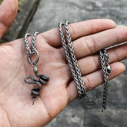 Twist Snake Stainless Steel Animal Pendant