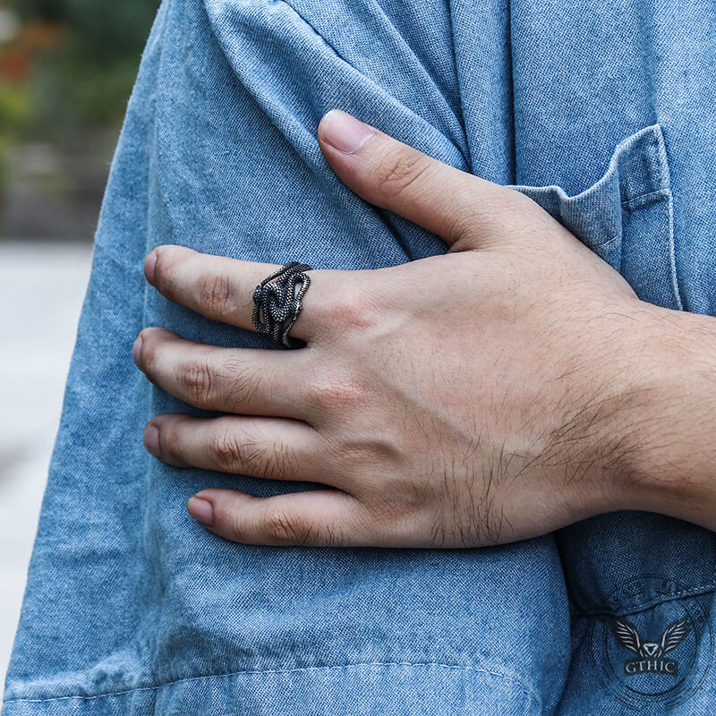 Twist Snake Stainless Steel Animal Ring