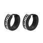 Two-tone Viking Runes Stainless Steel Hoop Earrings