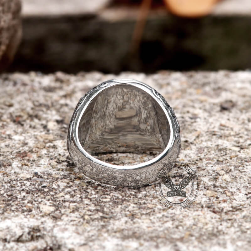 Urnes Valknut Stainless Steel Viking Ring