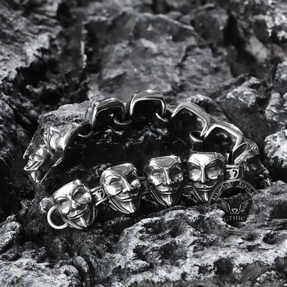V for Vendetta Mask Stainless Steel Bracelet