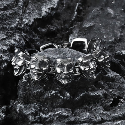 V for Vendetta Mask Stainless Steel Bracelet